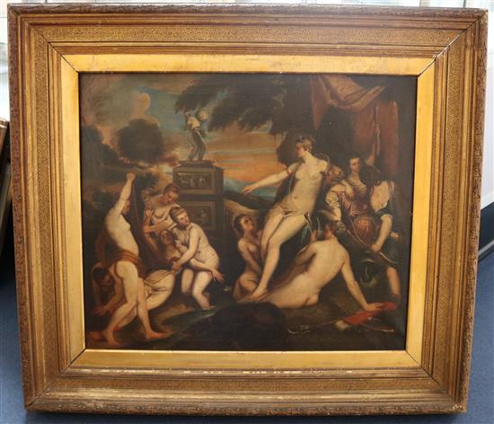 After Titian Diana and Callisto 28 x 33.5in.